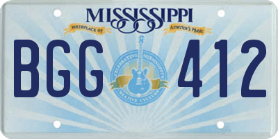 MS license plate BGG412
