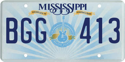 MS license plate BGG413