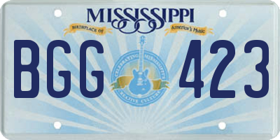 MS license plate BGG423