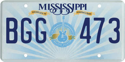 MS license plate BGG473