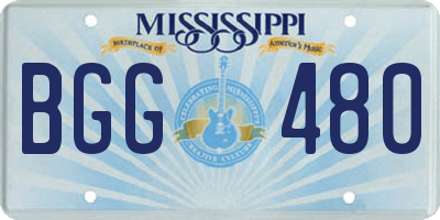 MS license plate BGG480