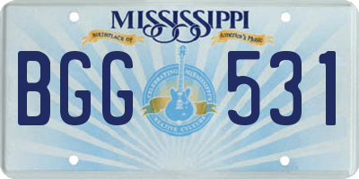 MS license plate BGG531