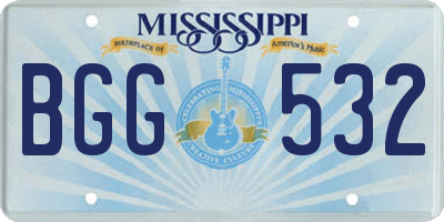 MS license plate BGG532