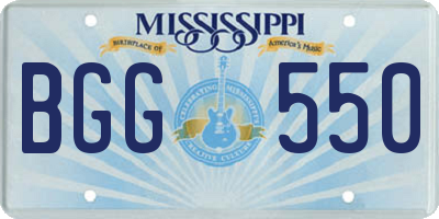 MS license plate BGG550
