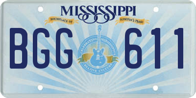 MS license plate BGG611