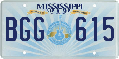 MS license plate BGG615