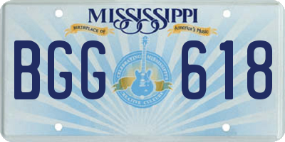 MS license plate BGG618
