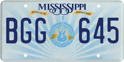 MS license plate BGG645