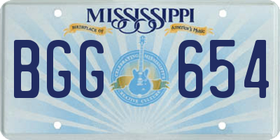 MS license plate BGG654