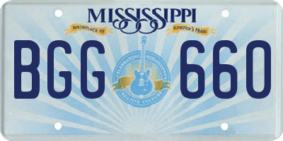 MS license plate BGG660