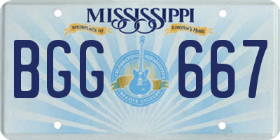 MS license plate BGG667