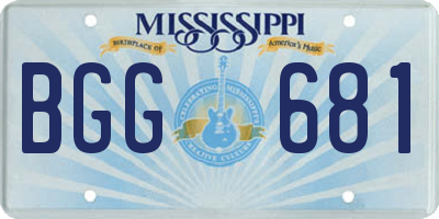 MS license plate BGG681