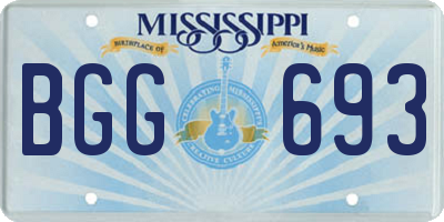 MS license plate BGG693