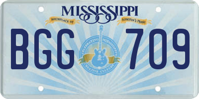 MS license plate BGG709