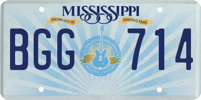 MS license plate BGG714