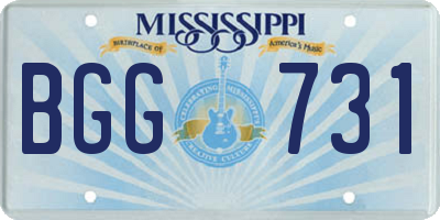 MS license plate BGG731