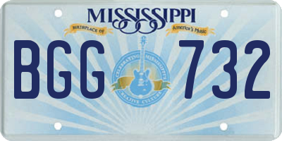 MS license plate BGG732