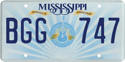 MS license plate BGG747