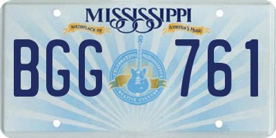 MS license plate BGG761