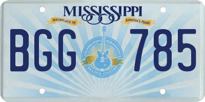 MS license plate BGG785