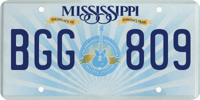 MS license plate BGG809
