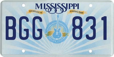 MS license plate BGG831