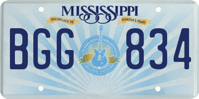 MS license plate BGG834