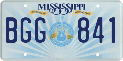 MS license plate BGG841