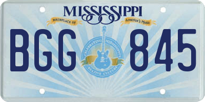 MS license plate BGG845