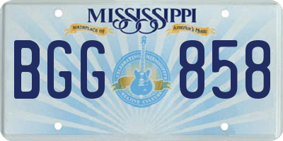 MS license plate BGG858