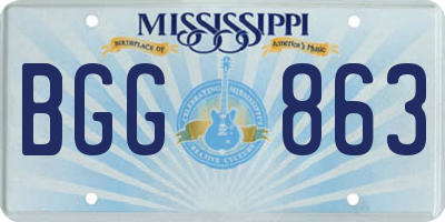 MS license plate BGG863