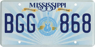 MS license plate BGG868