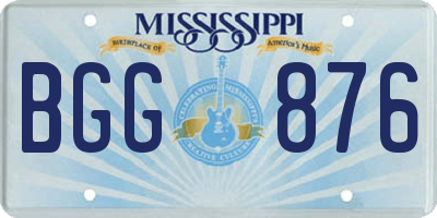 MS license plate BGG876
