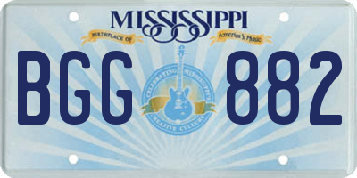 MS license plate BGG882