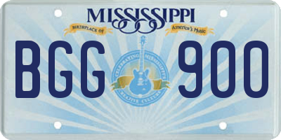 MS license plate BGG900