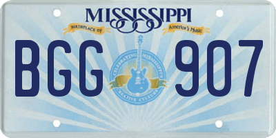 MS license plate BGG907