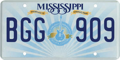 MS license plate BGG909