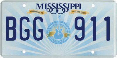 MS license plate BGG911
