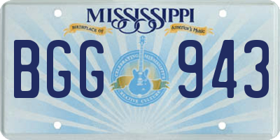 MS license plate BGG943