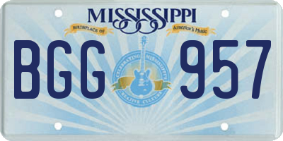 MS license plate BGG957