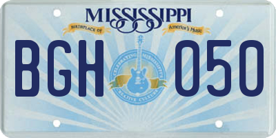 MS license plate BGH050