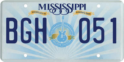 MS license plate BGH051