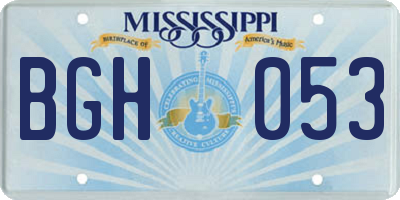 MS license plate BGH053