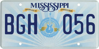 MS license plate BGH056