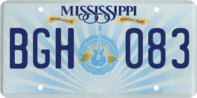 MS license plate BGH083