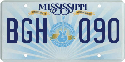 MS license plate BGH090