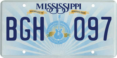 MS license plate BGH097
