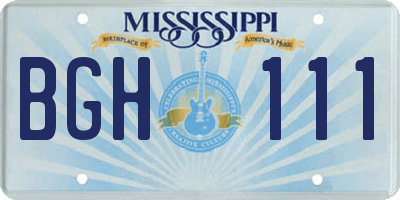 MS license plate BGH111