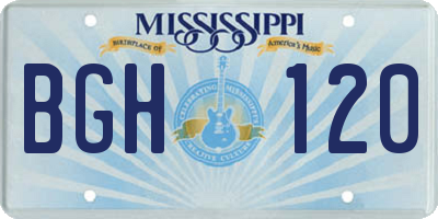 MS license plate BGH120