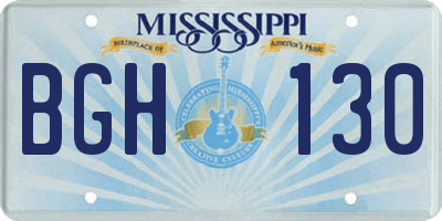 MS license plate BGH130